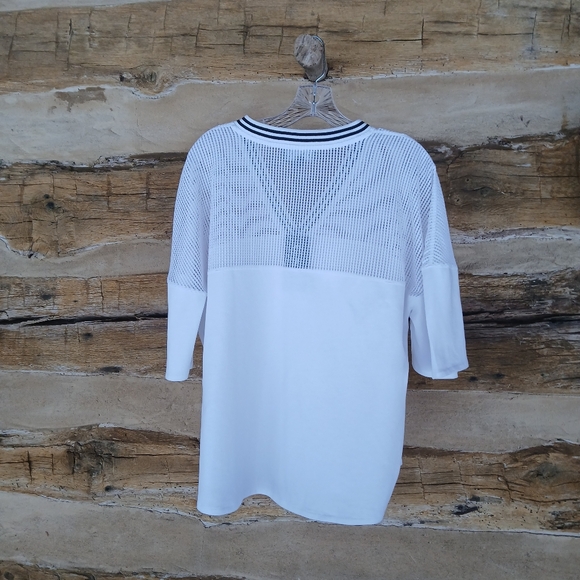 GSTQ White V Neck Quarterback Tee Shirt 3XL - Picture 5 of 12